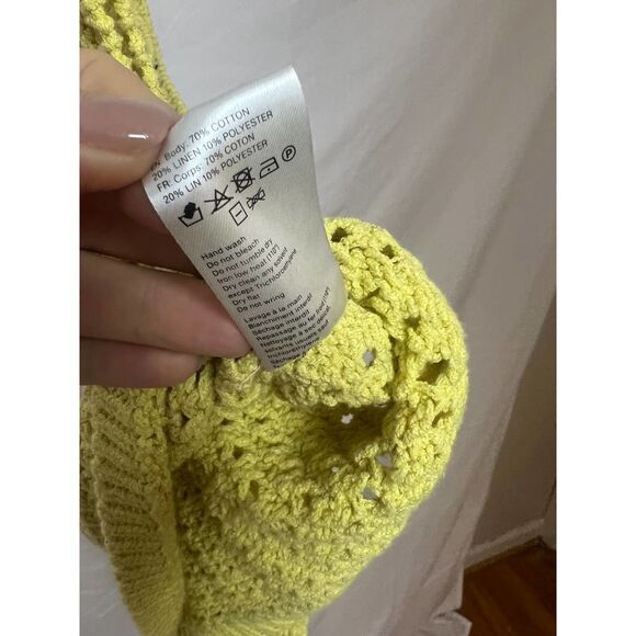 Nanushka Tula Yellow Crochet Tank Sz. L - Picture 5 of 6